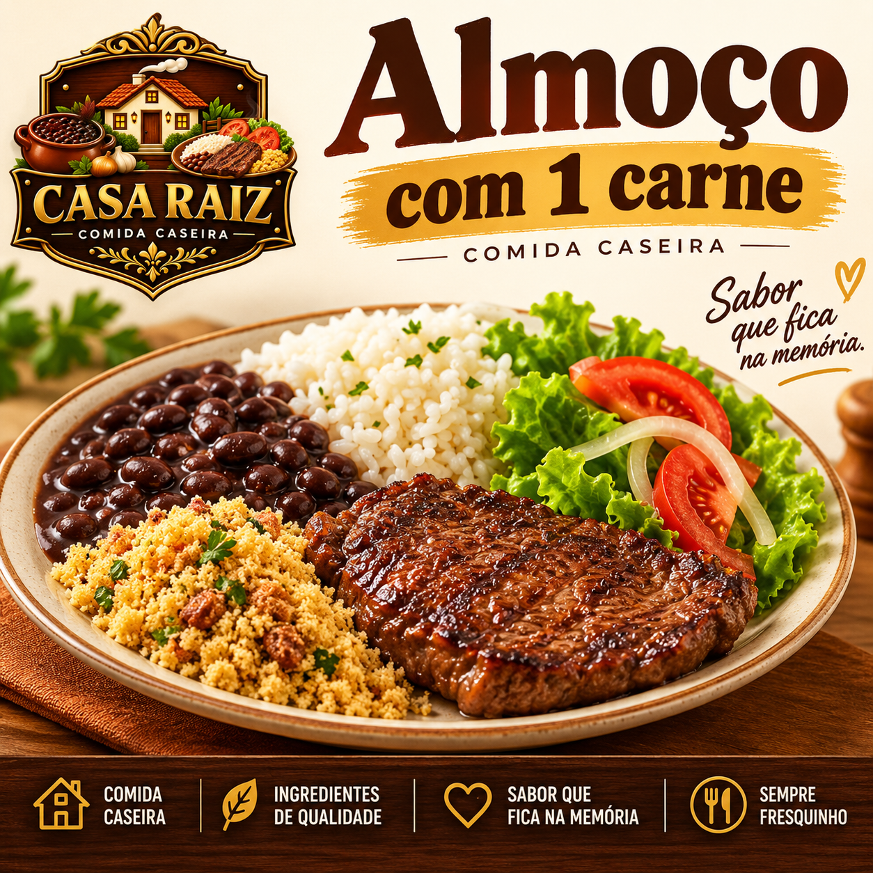 Almoço com uma carne